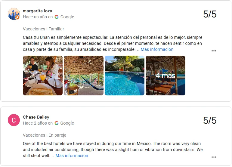 Google review screenshot - Margarita, Chase