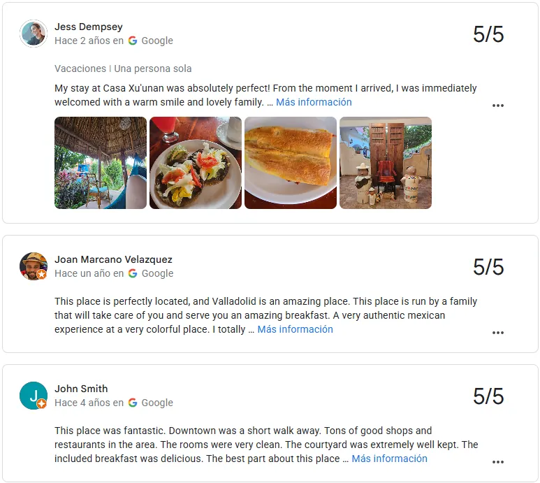Google review screenshot - Jess, Joan, John